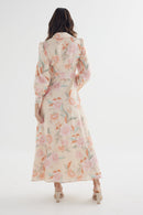 Iris Dress Batik– Organic Linen Maxi Shirt Dress