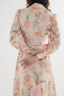Iris Dress Batik– Organic Linen Maxi Shirt Dress