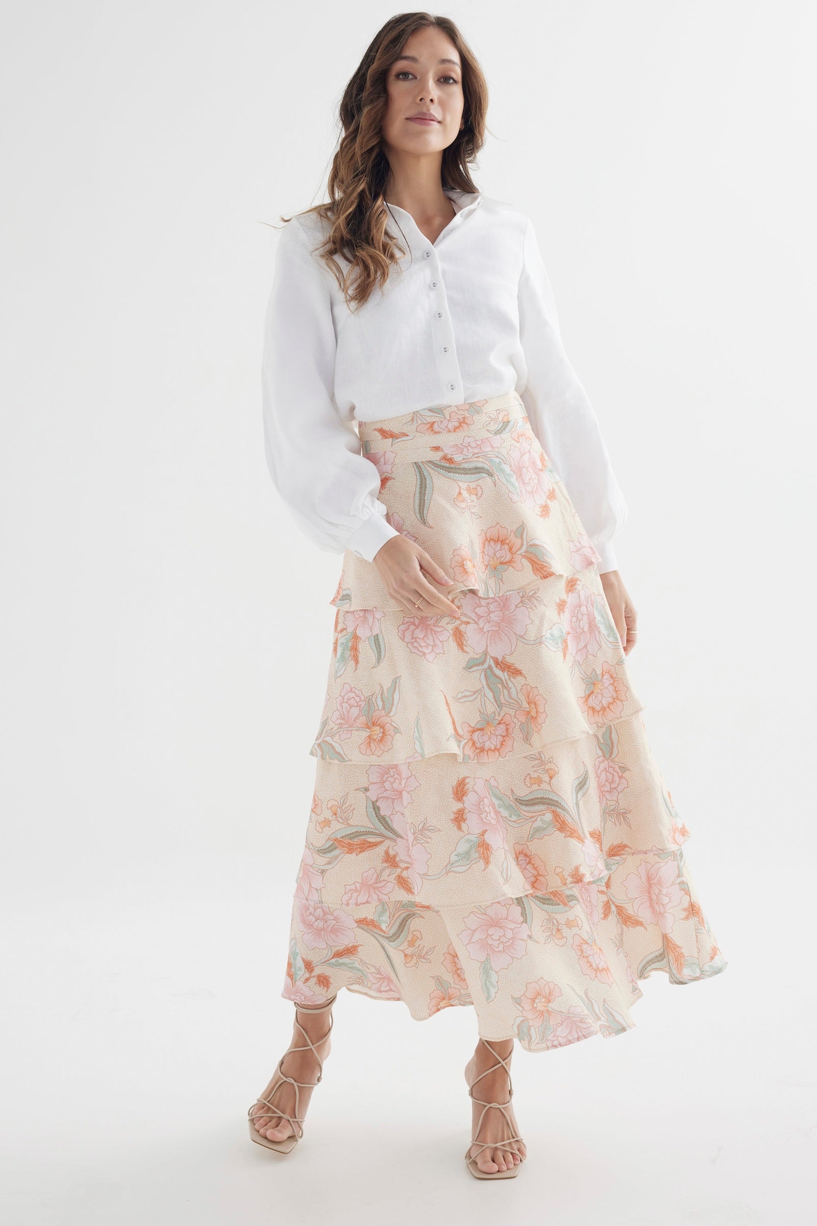 Foxglove Skirt Batik | Organic Linen Maxi Skirt | Made in Australia
