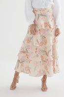 Foxglove Skirt Batik | Organic Linen Maxi Skirt | Made in Australia