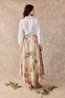 Dahlia Linen Maxi Skirt - Australis Print