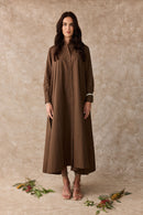 Lilly Pilly Cotton Shirt Maxi Dress Cacao