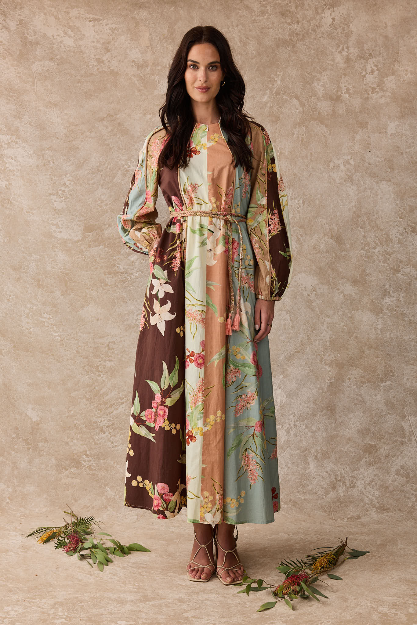 Wattle Cotton Panel Maxi Dress