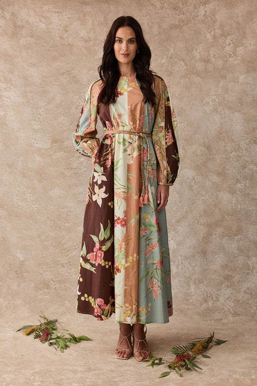 Wattle Cotton Panel Maxi Dress