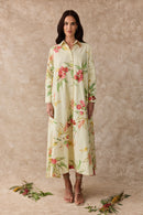Lilly Pilly Cotton Shirt Maxi Dress Australis Print