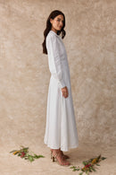 Juno Dress Linen White Maxi Shirt Dress