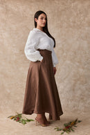 Dahlia Linen Maxi Skirt - Cacao