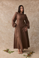 Daffodil Linen Maxi Nursing Dress - Cacao