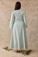 Daffodil Linen Maxi Nursing Dress - Blue Gum