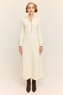 Daphne Long Sleeve Knit Midaxi Dress Buttercream
