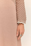 Daphne Long Sleeve Knit Midaxi Dress Taupe