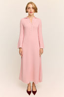 Daphne Long Sleeve Knit Midaxi Dress Sakura Pink