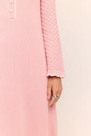 Daphne Long Sleeve Knit Midaxi Dress Sakura Pink