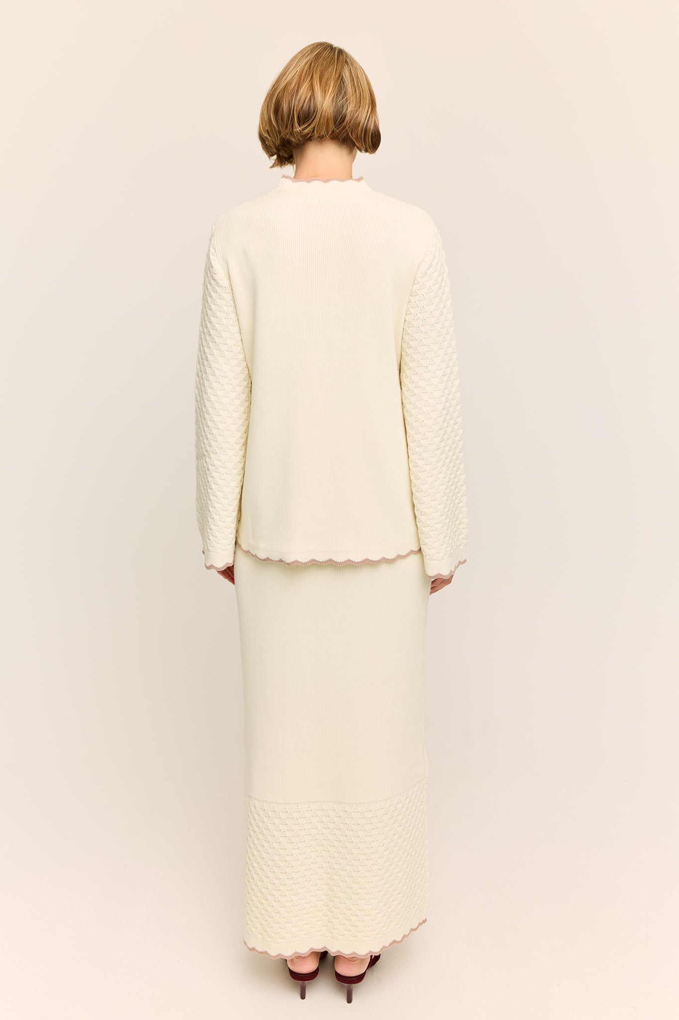 Jasmine Scallop Knit Nursing Sweater Buttercream